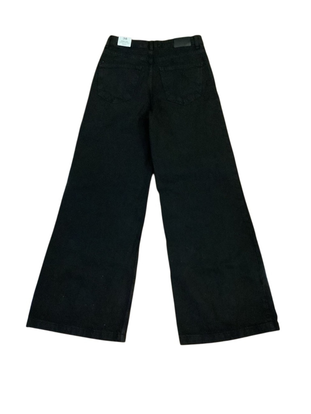 NWT MNG Black Wide Leg High Waist Denim Jeans Size 6 - Picture 2 of 8